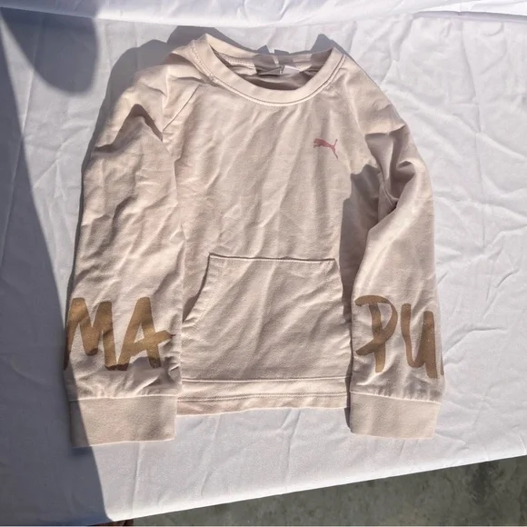 Puma Cream and Gold Kids Sweatshirt - Picture 2 of 4